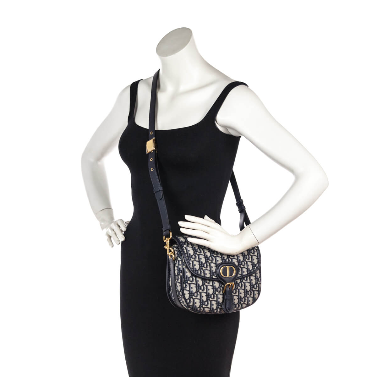 Dior Blue Oblique Jacquard Medium Bobby Flap Bag - Love that Bag etc - Preowned Authentic Designer Handbags Preloved Fashions