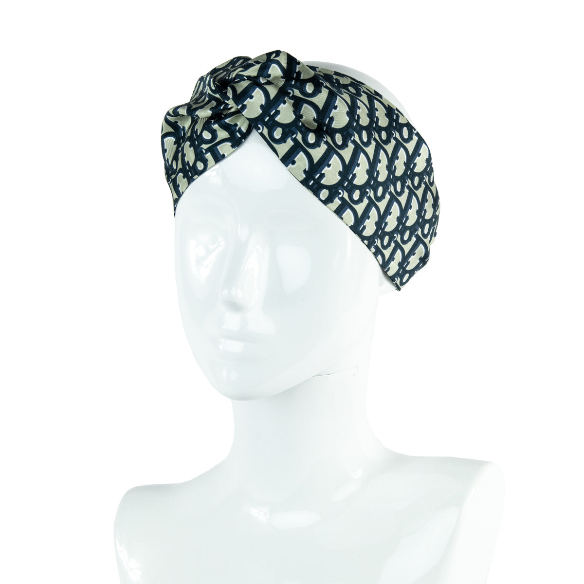 Dior Blue Oblique Silk Headband - Love that Bag etc - Preowned Authentic Designer Handbags Preloved Fashions