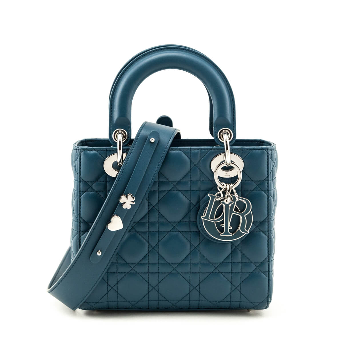 Dior Blue Quilted Lambskin Cannage My ABCDior Small Lady Dior Bag - Love that Bag etc - Preowned Authentic Designer Handbags Preloved Fashions