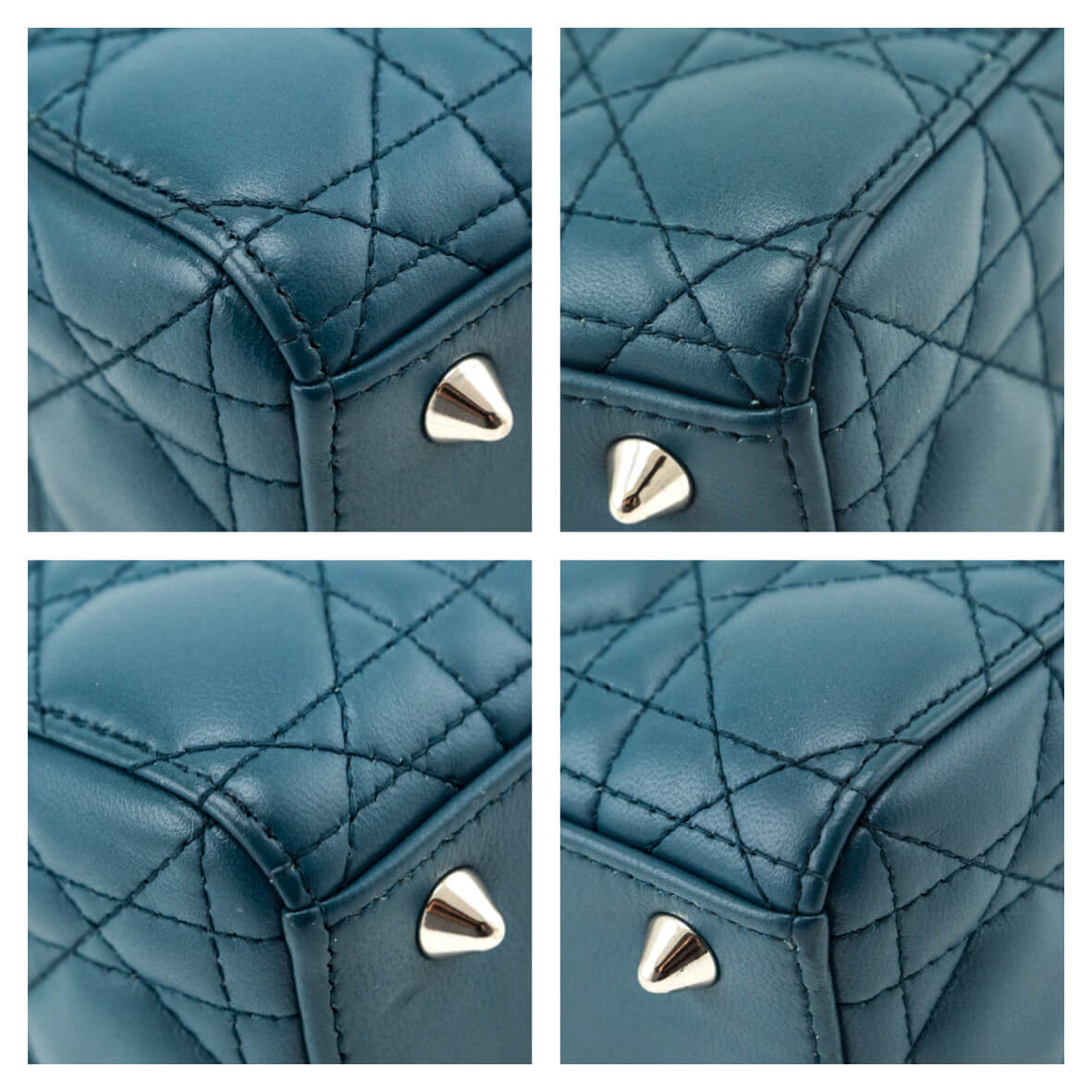 Dior Blue Quilted Lambskin Cannage My ABCDior Small Lady Dior Bag - Love that Bag etc - Preowned Authentic Designer Handbags Preloved Fashions