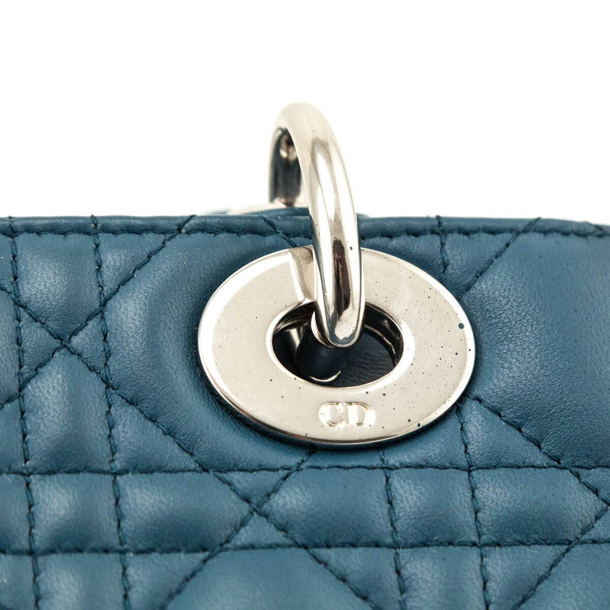 Dior Blue Quilted Lambskin Cannage My ABCDior Small Lady Dior Bag - Love that Bag etc - Preowned Authentic Designer Handbags Preloved Fashions