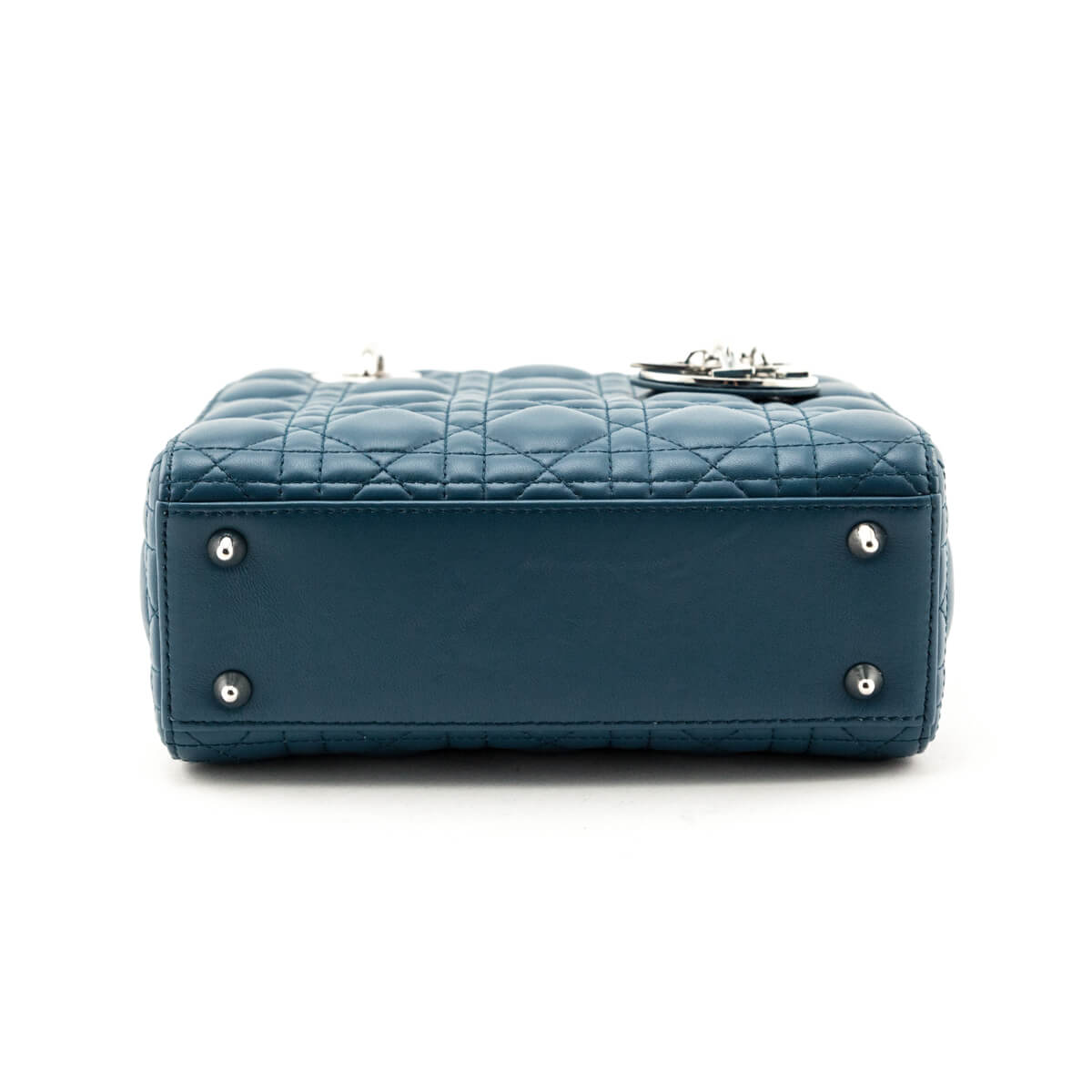 Dior Blue Quilted Lambskin Cannage My ABCDior Small Lady Dior Bag - Love that Bag etc - Preowned Authentic Designer Handbags Preloved Fashions