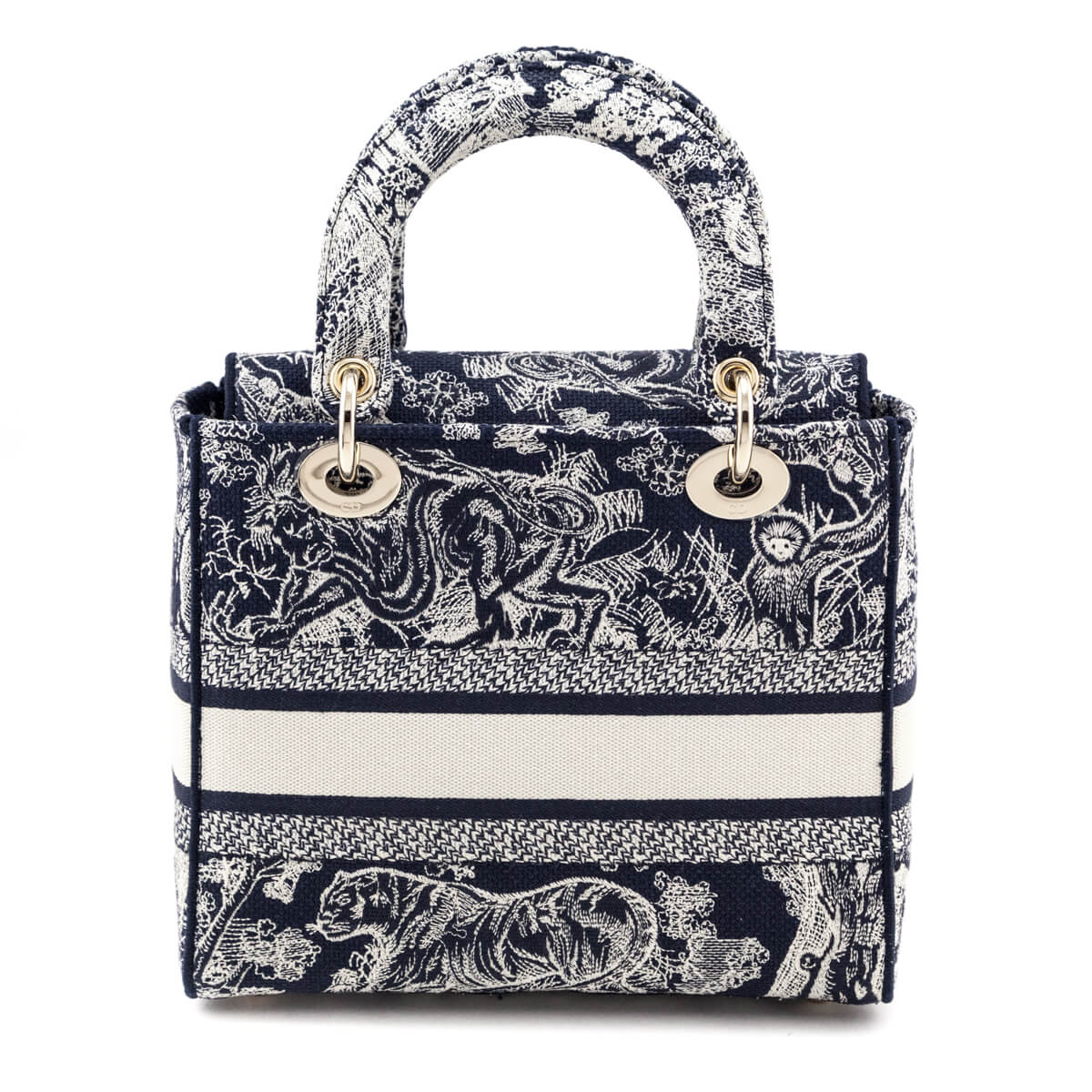 Dior Blue Toile de Jouy Reverse Embroidery Medium Lady D-Lite Bag - Love that Bag etc - Preowned Authentic Designer Handbags Preloved Fashions