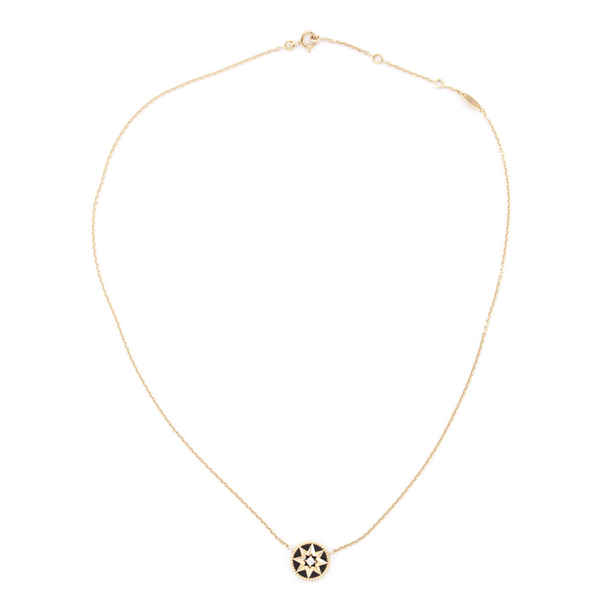 Dior Rose Gold Diamond Onyx Rose Des Vents Necklace - Love that Bag etc - Preowned Authentic Designer Handbags Preloved Fashions