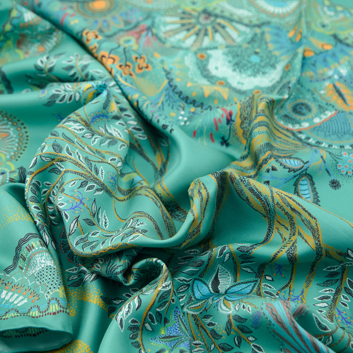 Dior Green Silk Botanical Scarf 90 - Love that Bag etc - Preowned Authentic Designer Handbags Preloved Fashions
