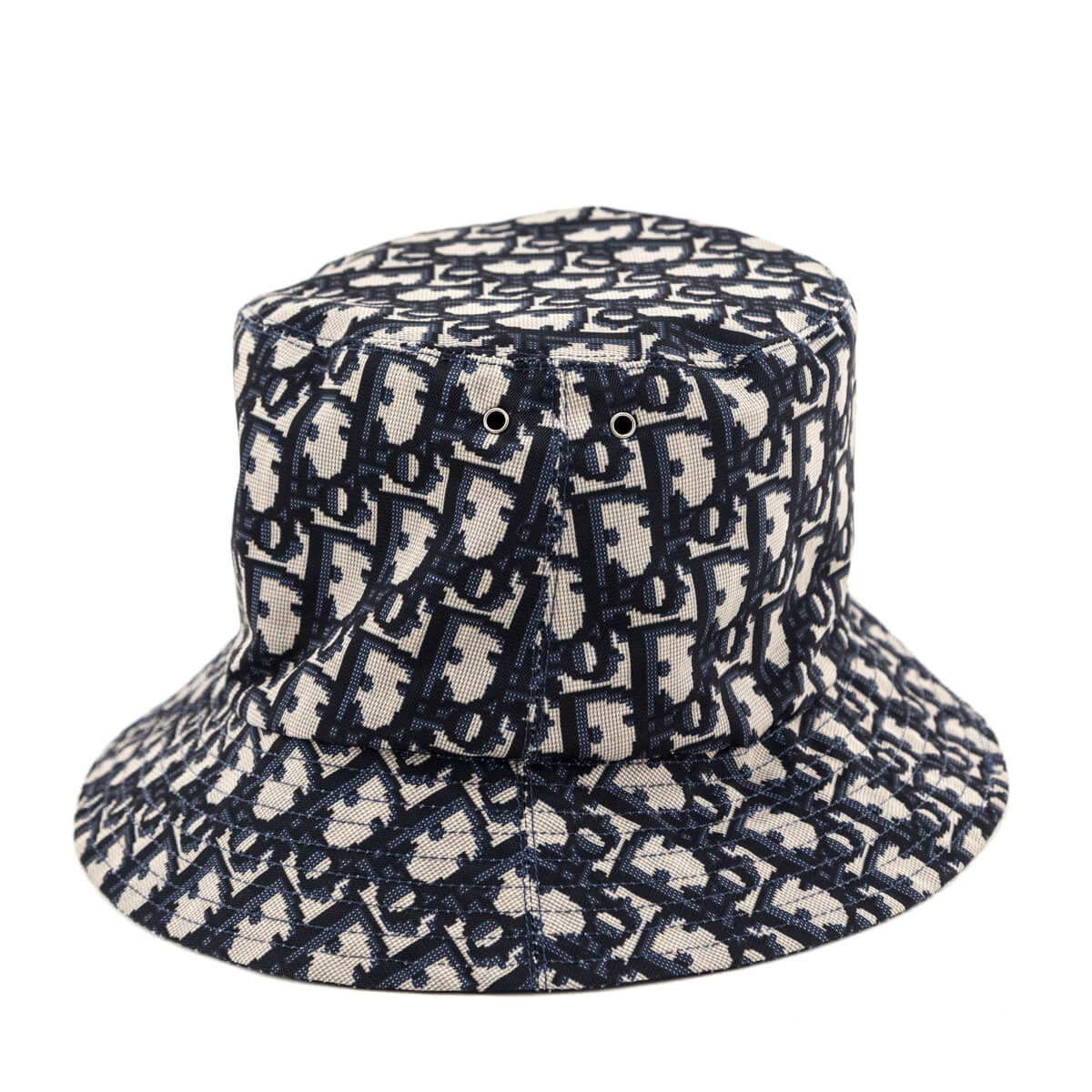 Dior Navy Oblique Reversible Teddy D Small Brim Bucket Hat - Love that Bag etc - Preowned Authentic Designer Handbags Preloved Fashions