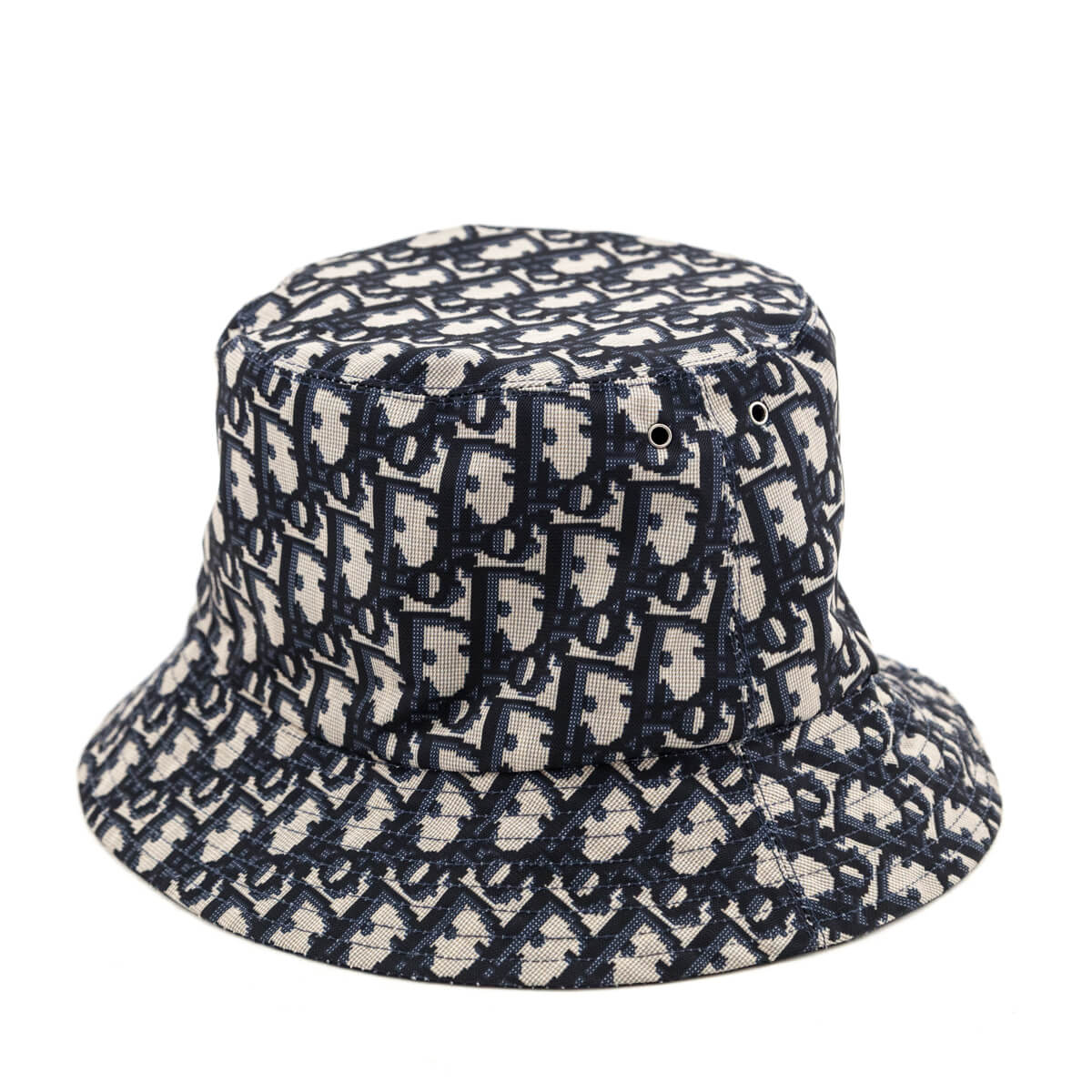 Dior Navy Oblique Reversible Teddy D Small Brim Bucket Hat - Love that Bag etc - Preowned Authentic Designer Handbags Preloved Fashions
