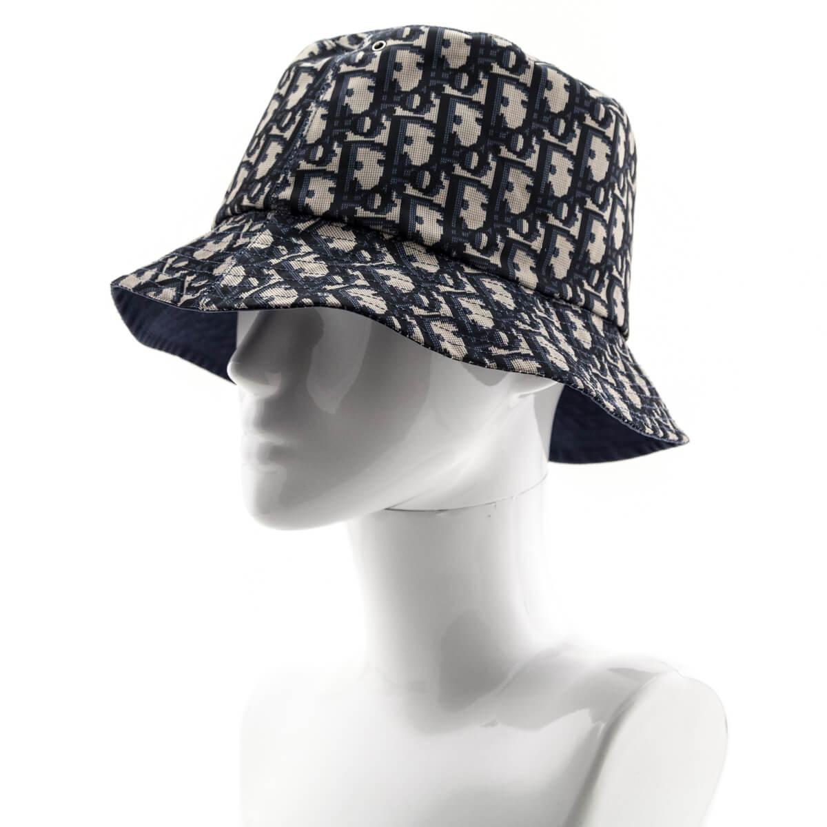 Dior Navy Oblique Reversible Teddy D Small Brim Bucket Hat - Love that Bag etc - Preowned Authentic Designer Handbags Preloved Fashions