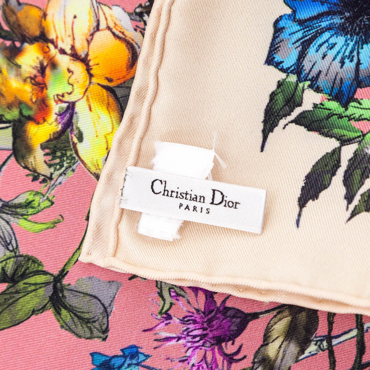 Dior Pink Green Silk D-Millefiori Scarf 90 - Love that Bag etc - Preowned Authentic Designer Handbags Preloved Fashions