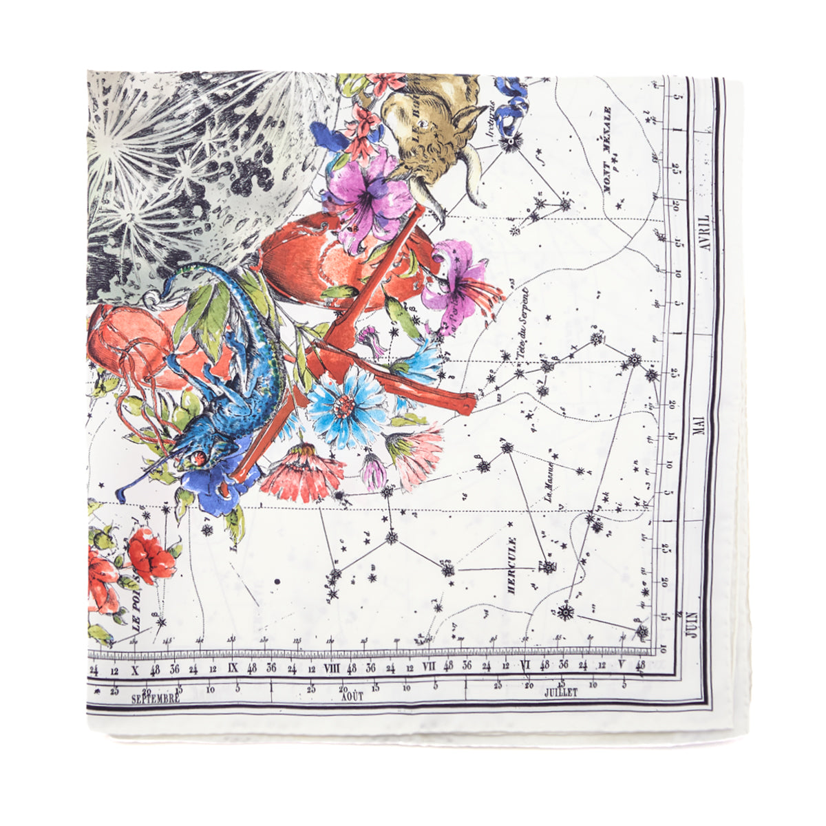Dior White Silk Zodiac Scarf 90 - Love that Bag etc - Preowned Authentic Designer Handbags Preloved Fashions