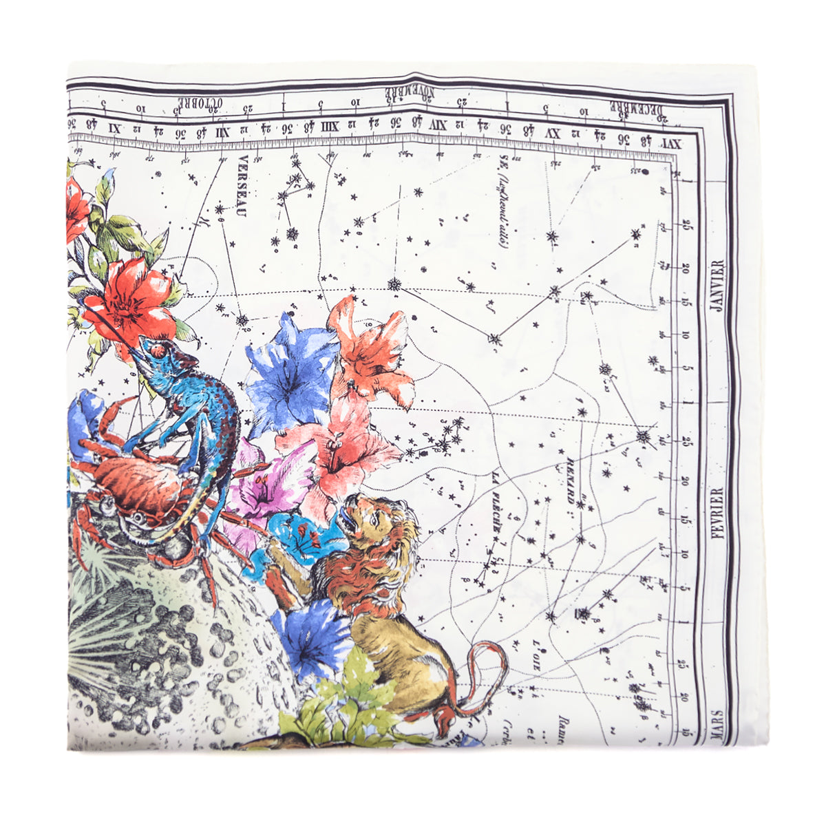 Dior White Silk Zodiac Scarf 90 - Love that Bag etc - Preowned Authentic Designer Handbags Preloved Fashions