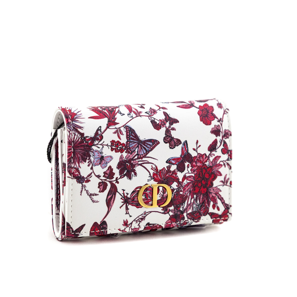 Dior White Red Dior Le Clos des Papillons Caro Glycine Wallet Coin Case - Love that Bag etc - Preowned Authentic Designer Handbags Preloved Fashions