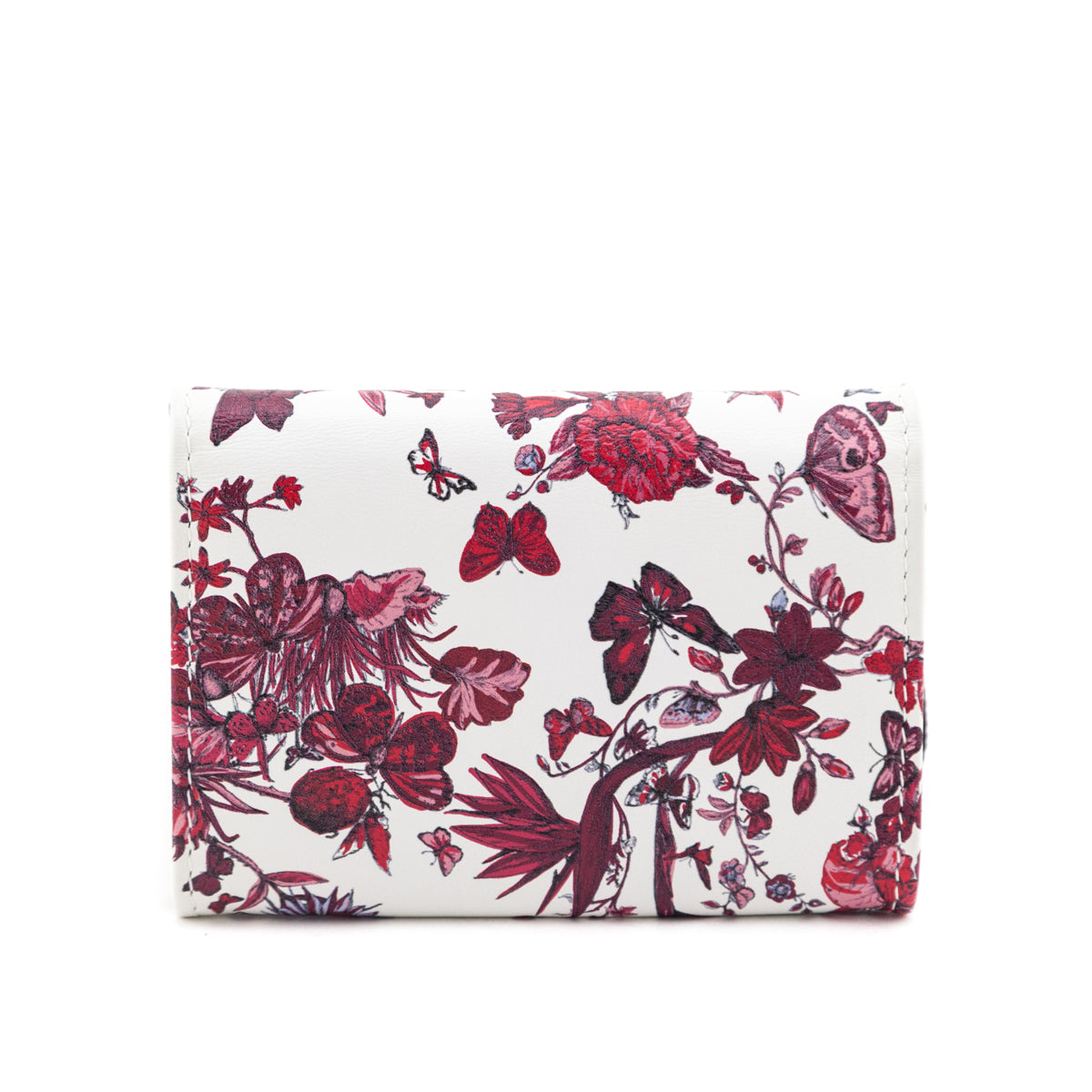 Dior White Red Dior Le Clos des Papillons Caro Glycine Wallet Coin Case - Love that Bag etc - Preowned Authentic Designer Handbags Preloved Fashions