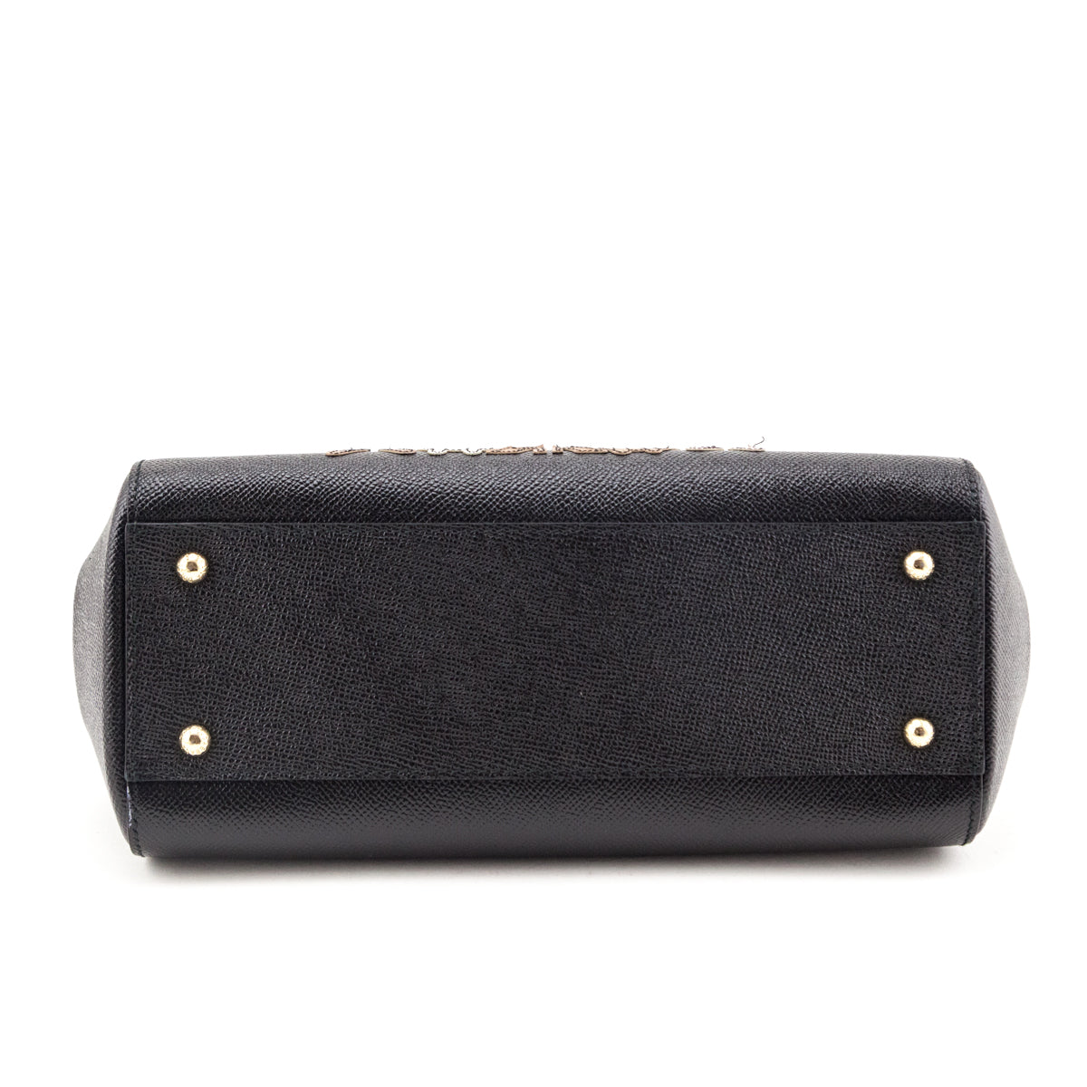 Dolce Gabbana Black Dauphine Medium DG Family Patch Miss Sicily Satchel - Love that Bag etc - Preowned Authentic Designer Handbags Preloved Fashions