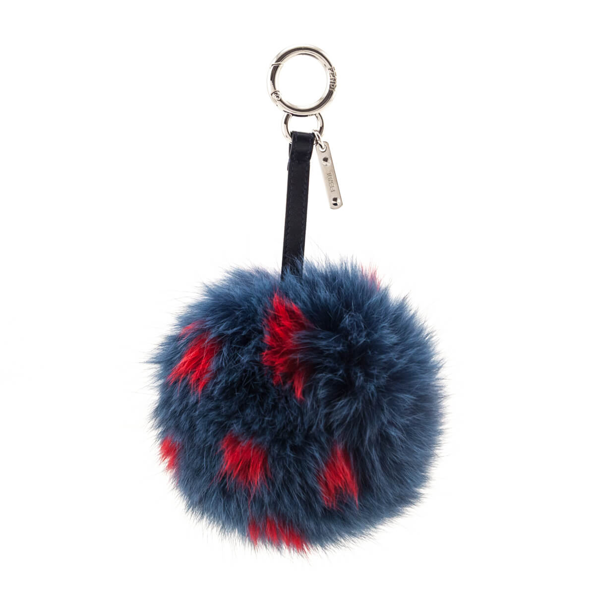 Fendi Blue Red Fox Fur Bag Charm - Love that Bag etc - Preowned Authentic Designer Handbags Preloved Fashions