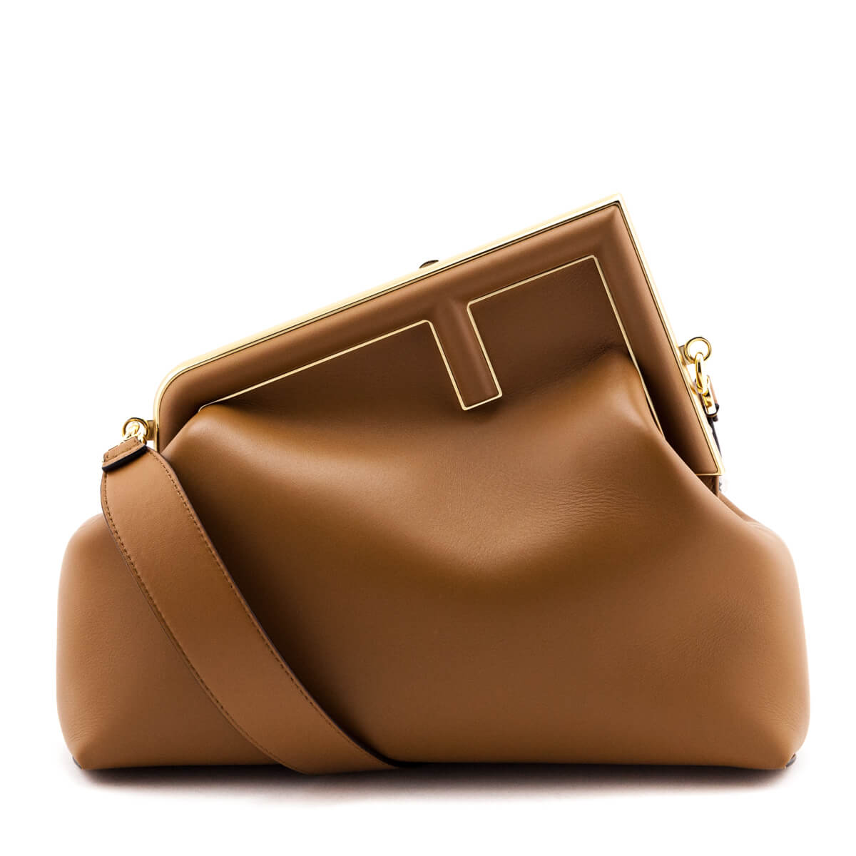 Fendi Brown Nappa Medium Fendi First - Love that Bag etc - Preowned Authentic Designer Handbags Preloved Fashions