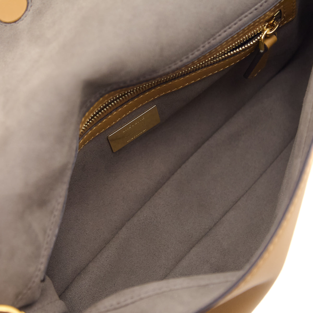 Fendi Gray Tan Vitello Grace FF 1974 Flip Baguette - Love that Bag etc - Preowned Authentic Designer Handbags Preloved Fashions