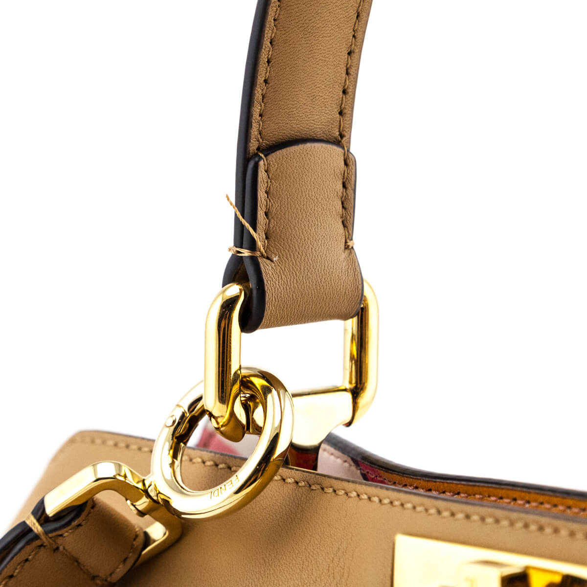 Fendi Miele Scuro Vitello Seta Nappa Medium Peekaboo I SEE U Satchel - Love that Bag etc - Preowned Authentic Designer Handbags Preloved Fashions