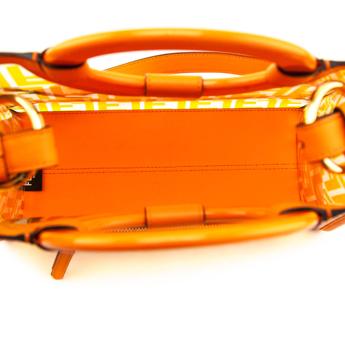 Fendi Orange FF Vitello Century Plexiglass Small Runaway Shopper Tote - Love that Bag etc - Preowned Authentic Designer Handbags Preloved Fashions