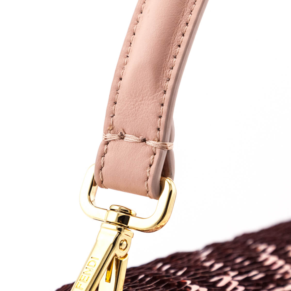Fendi Pink Sequin Paillettes Vitello Grace Re-Edition Baguette - Love that Bag etc - Preowned Authentic Designer Handbags Preloved Fashions