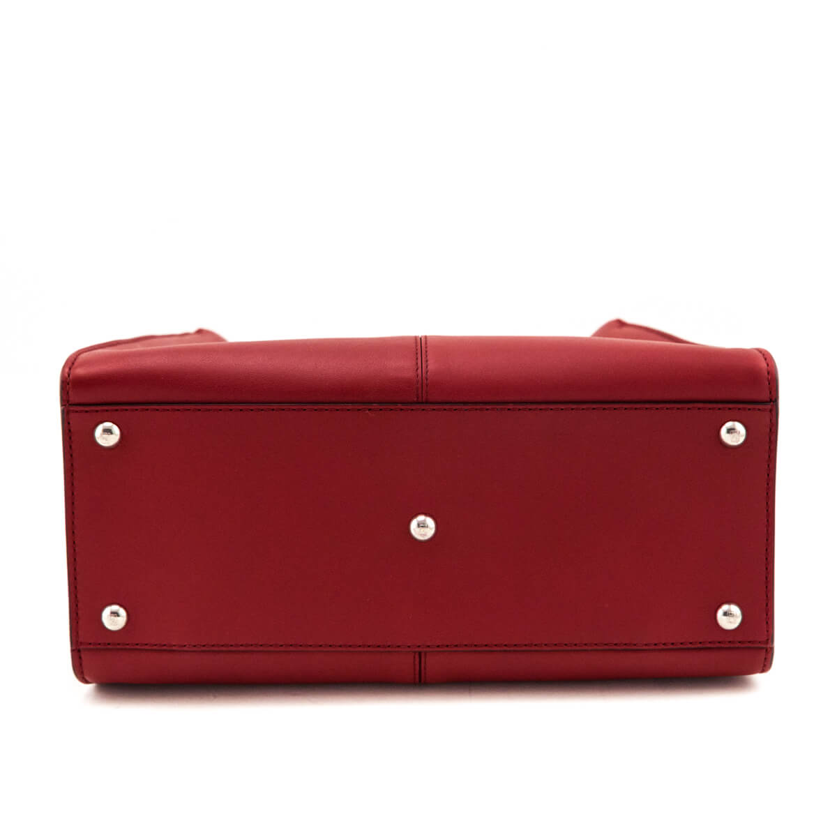 Fendi Red Vitello Seta Glazed Fabric FF 1974 Medium Peekaboo X-Lite - Love that Bag etc - Preowned Authentic Designer Handbags Preloved Fashions