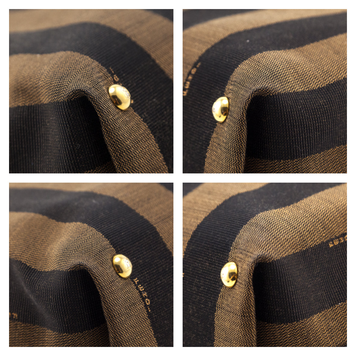 Fendi Tobacco Pequin Striped Vitello Tote - Love that Bag etc - Preowned Authentic Designer Handbags Preloved Fashions