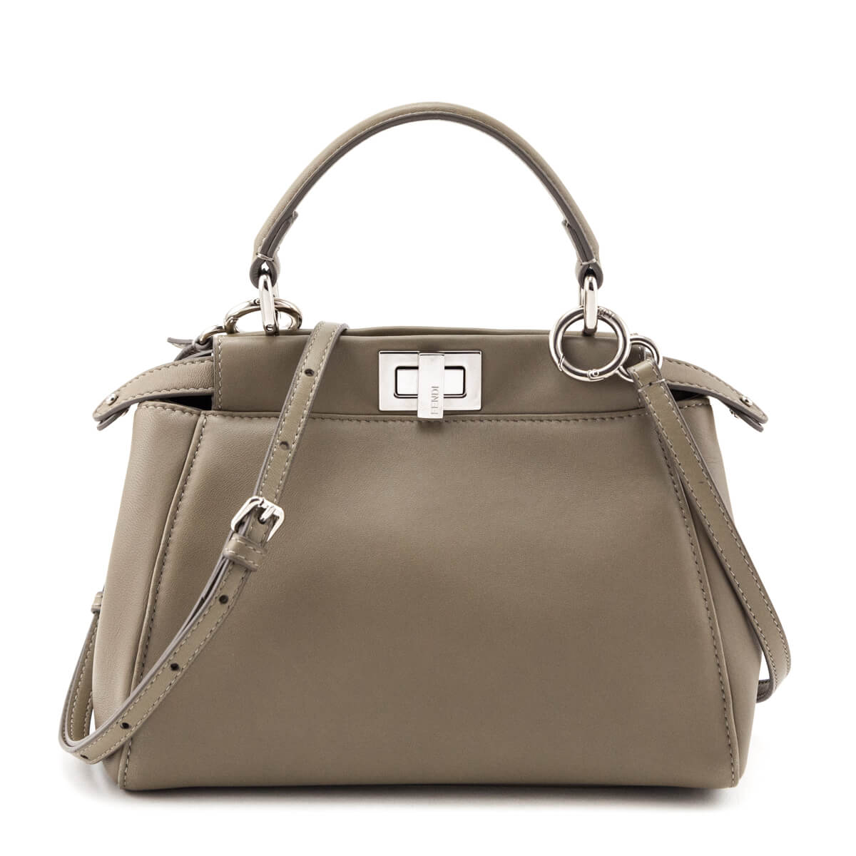 Fendi Tortora Nappa Mini Peekaboo Iconic Satchel - Love that Bag etc - Preowned Authentic Designer Handbags Preloved Fashions