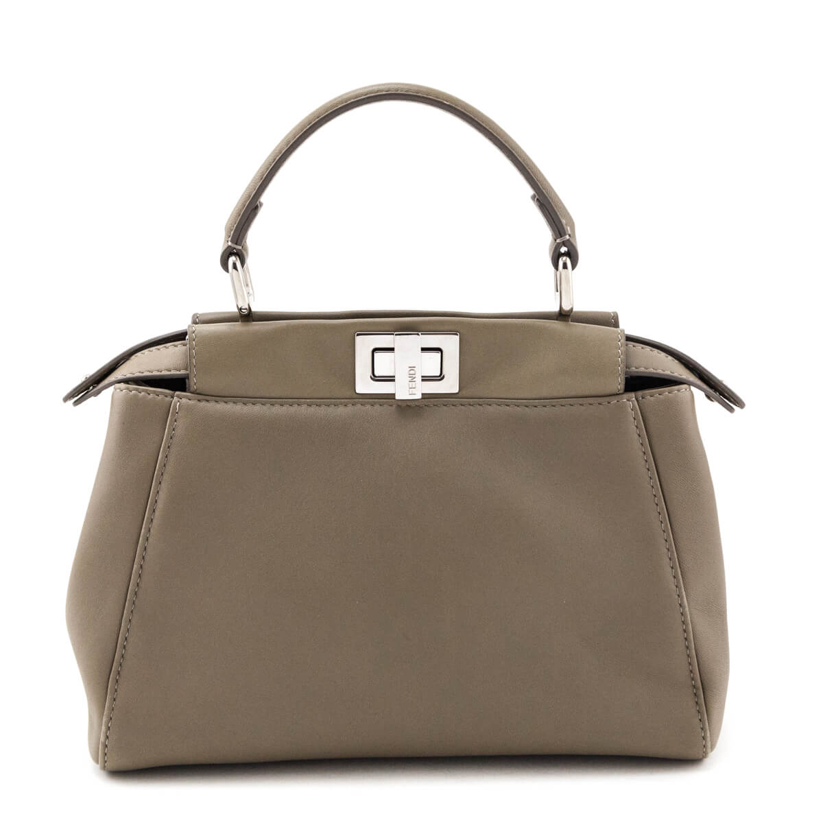 Fendi Tortora Nappa Mini Peekaboo Iconic Satchel - Love that Bag etc - Preowned Authentic Designer Handbags Preloved Fashions