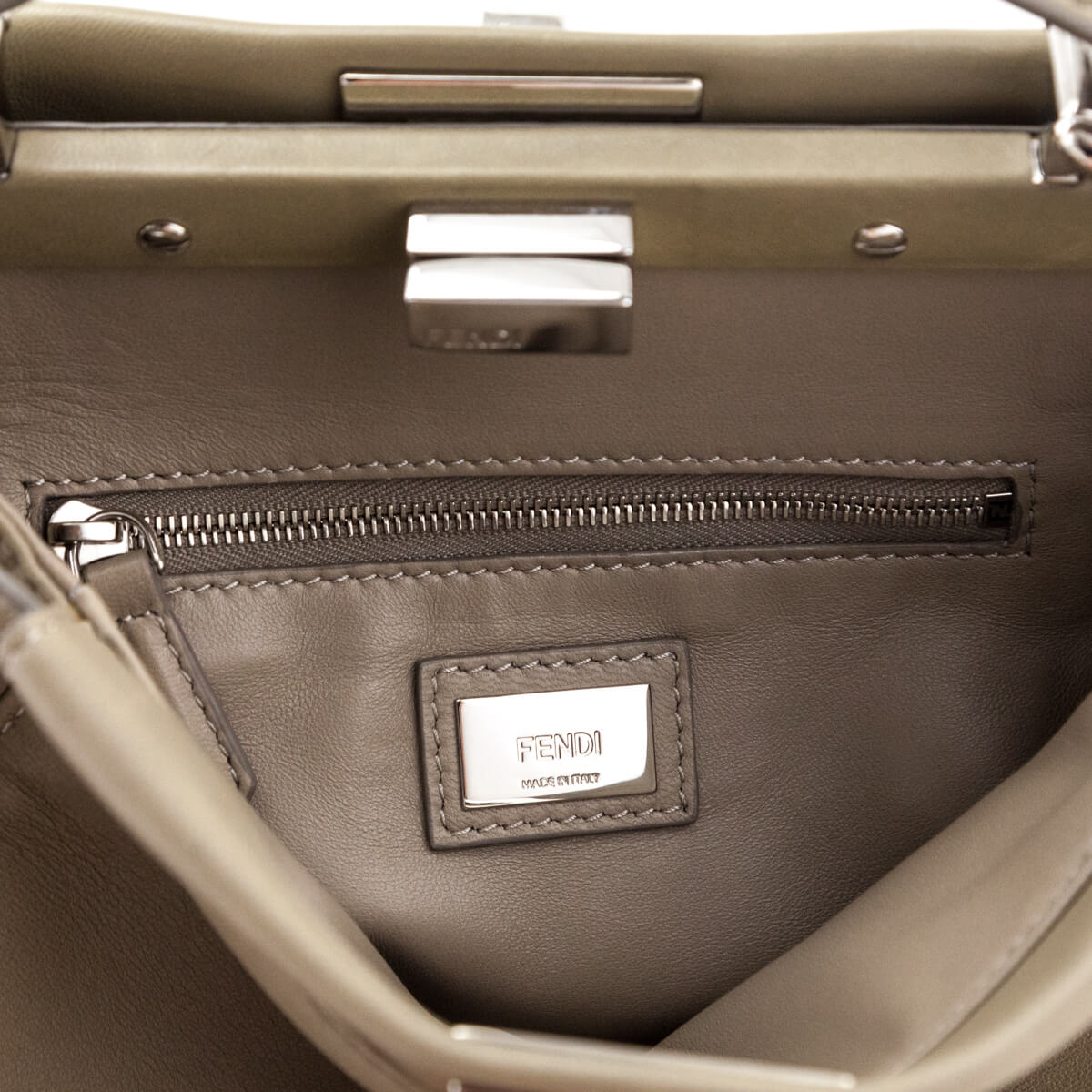 Fendi Tortora Nappa Mini Peekaboo Iconic Satchel - Love that Bag etc - Preowned Authentic Designer Handbags Preloved Fashions