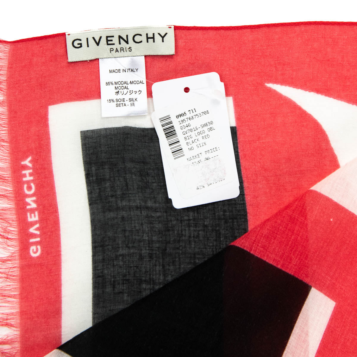 Givenchy Red Silk Logo Scarf - Love that Bag etc - Preowned Authentic Designer Handbags Preloved Fashions