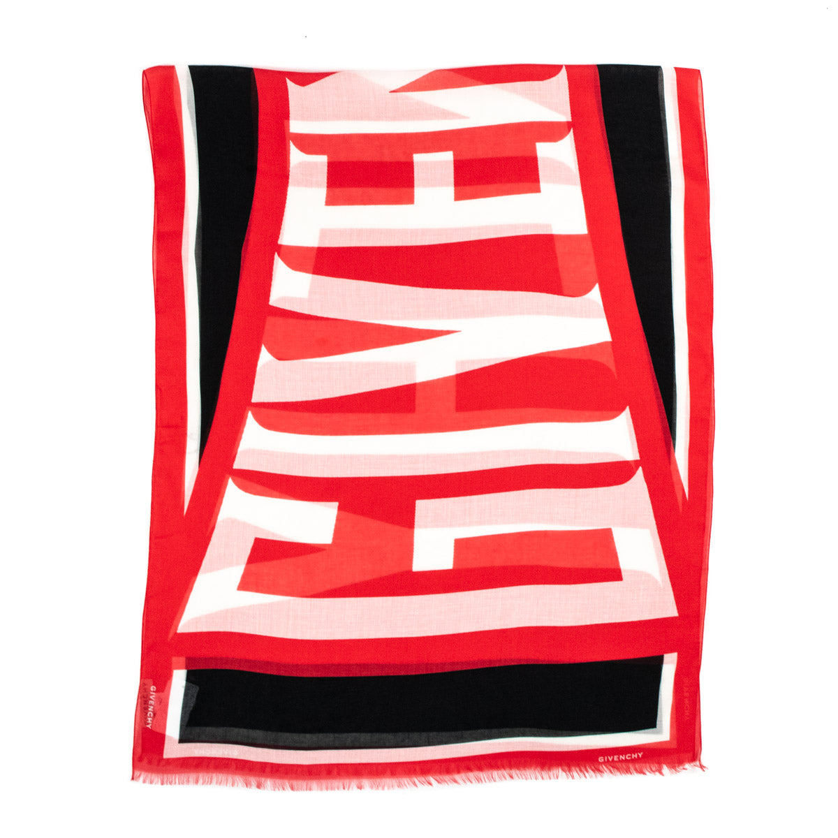 Givenchy Red Silk Logo Scarf - Love that Bag etc - Preowned Authentic Designer Handbags Preloved Fashions