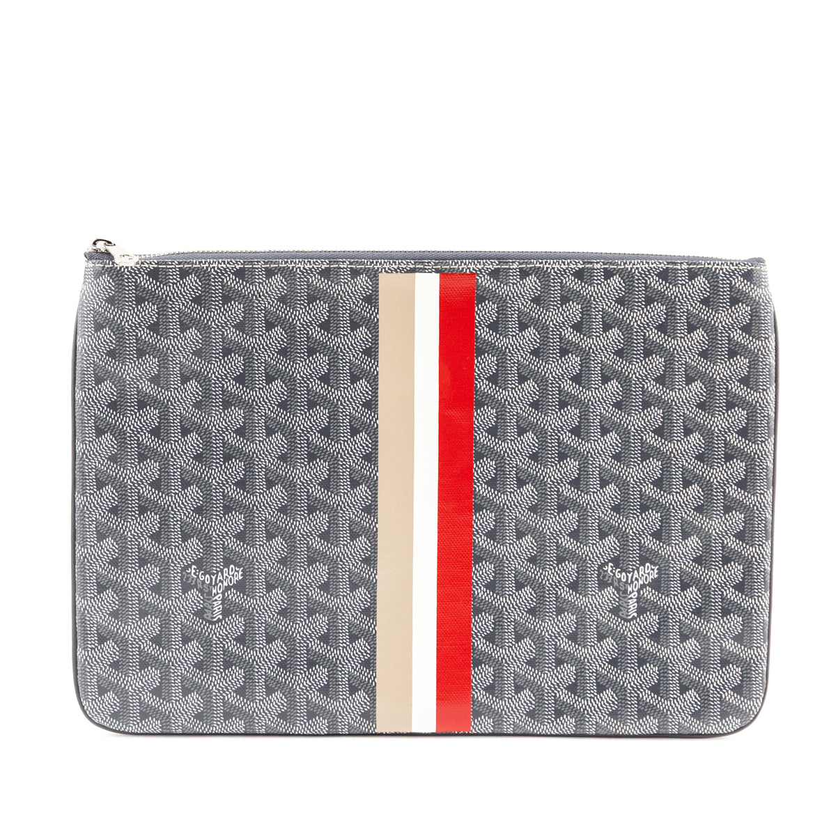Goyard Grey Goyardine Senat Pochette MM - Love that Bag etc - Preowned Authentic Designer Handbags Preloved Fashions