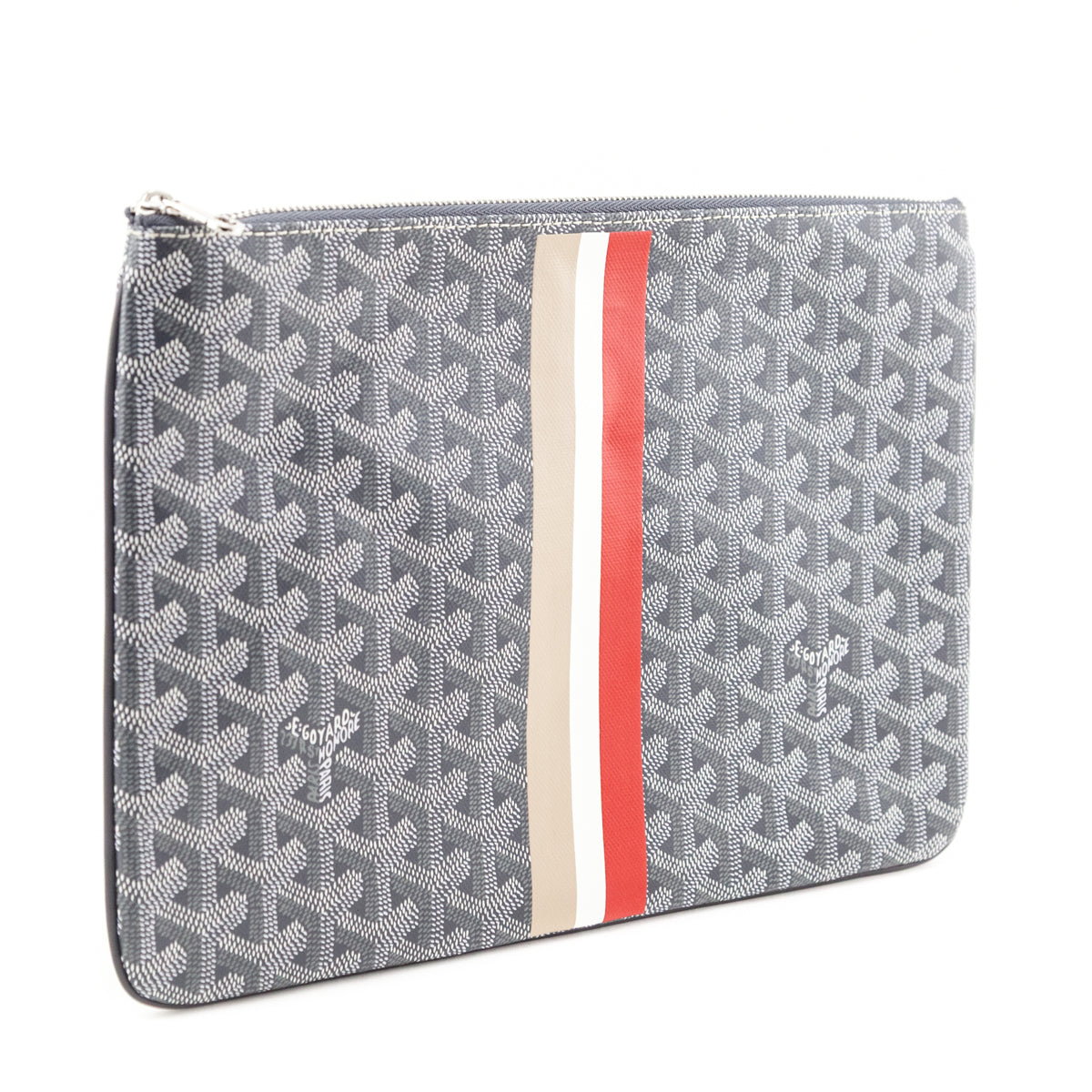 Goyard Grey Goyardine Senat Pochette MM - Love that Bag etc - Preowned Authentic Designer Handbags Preloved Fashions