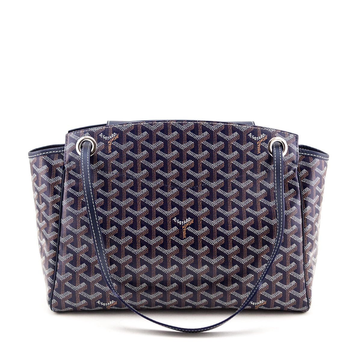 Goyard Navy Goyardine Rouette PM - Love that Bag etc - Preowned Authentic Designer Handbags Preloved Fashions