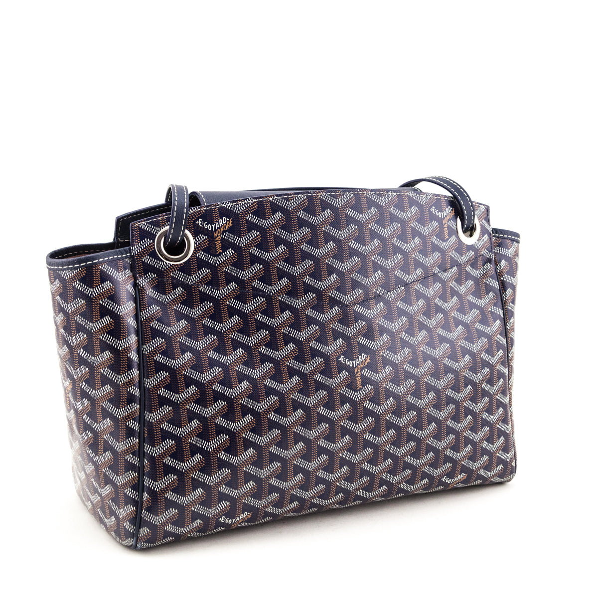 Goyard Navy Goyardine Rouette PM - Love that Bag etc - Preowned Authentic Designer Handbags Preloved Fashions