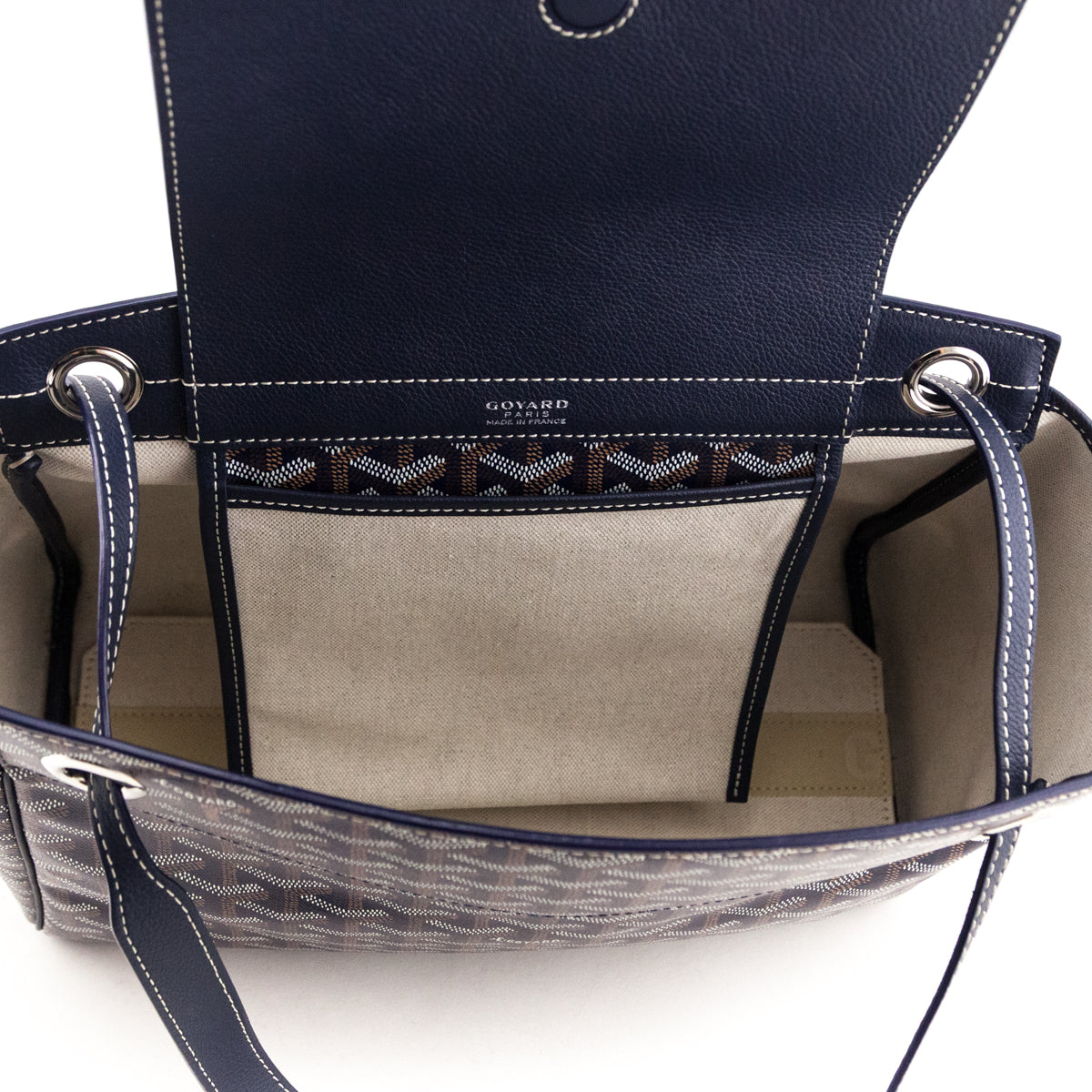 Goyard Navy Goyardine Rouette PM - Love that Bag etc - Preowned Authentic Designer Handbags Preloved Fashions