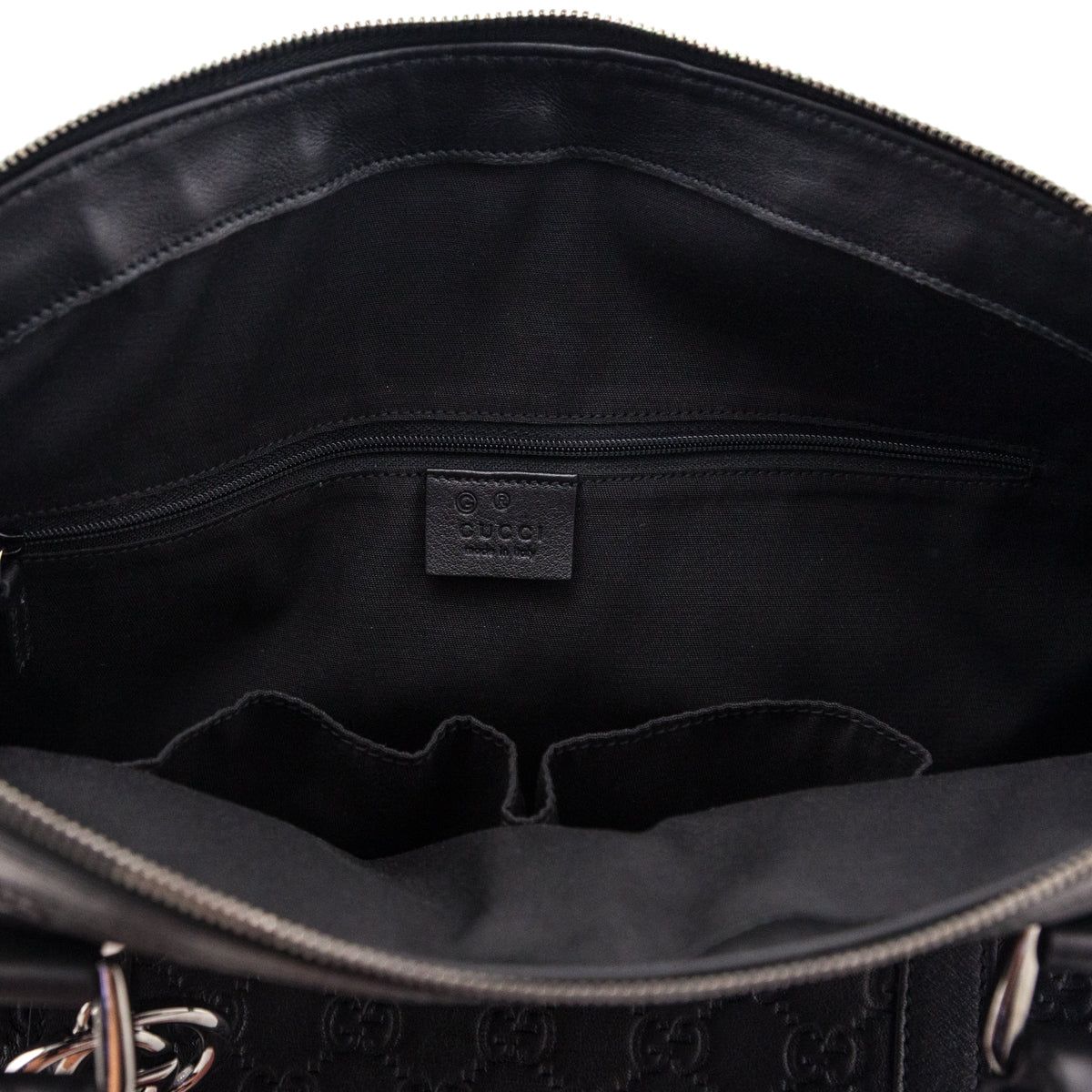 Gucci Black Guccissima Medium GG Charm Convertible Dome Satchel - Love that Bag etc - Preowned Authentic Designer Handbags Preloved Fashions