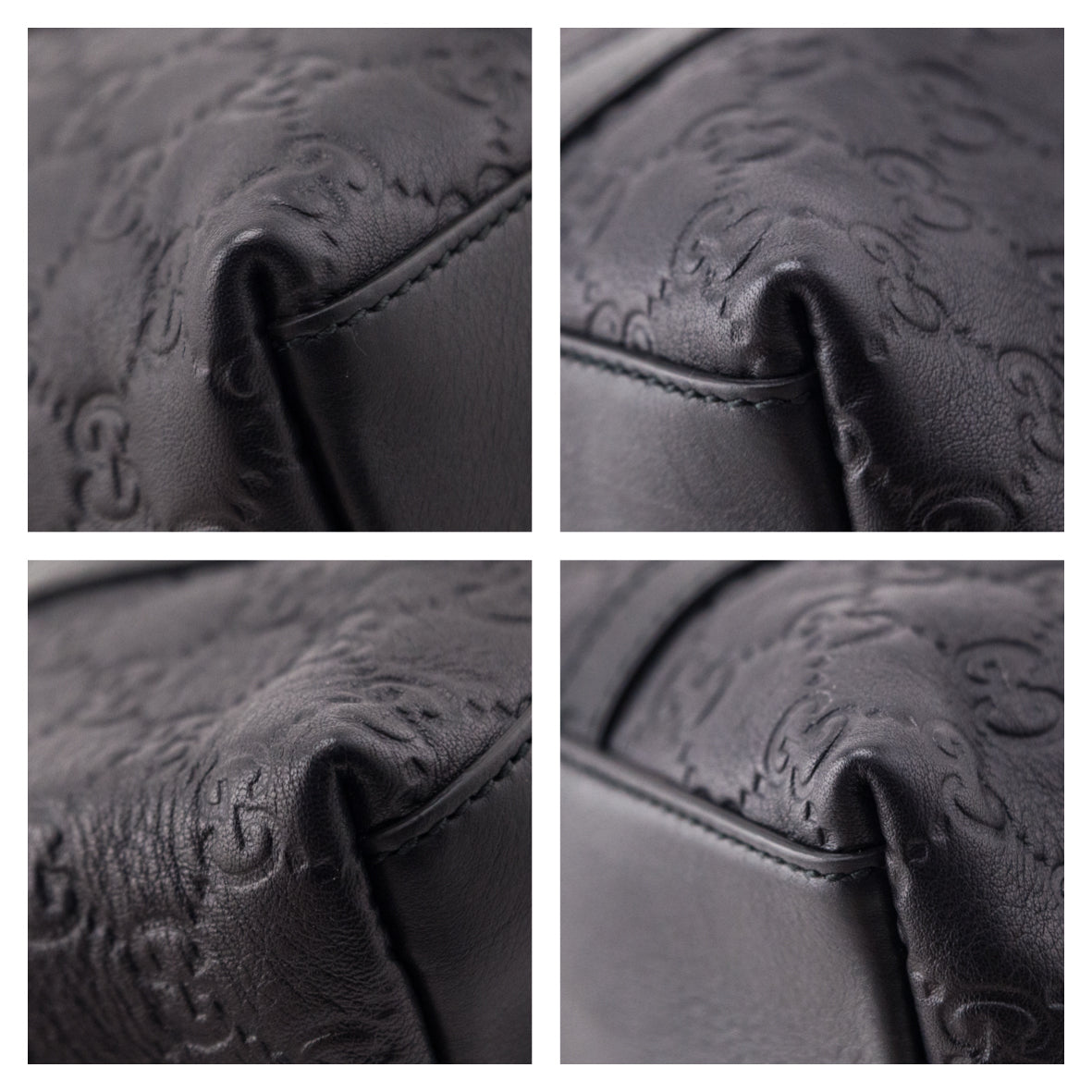 Gucci Black Guccissima Medium GG Charm Convertible Dome Satchel - Love that Bag etc - Preowned Authentic Designer Handbags Preloved Fashions