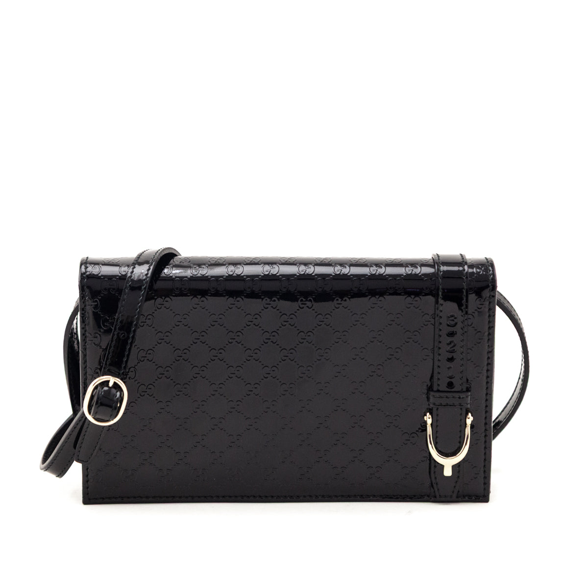 Gucci Black Patent Microguccissima Crossbody Wallet - Love that Bag etc - Preowned Authentic Designer Handbags Preloved Fashions