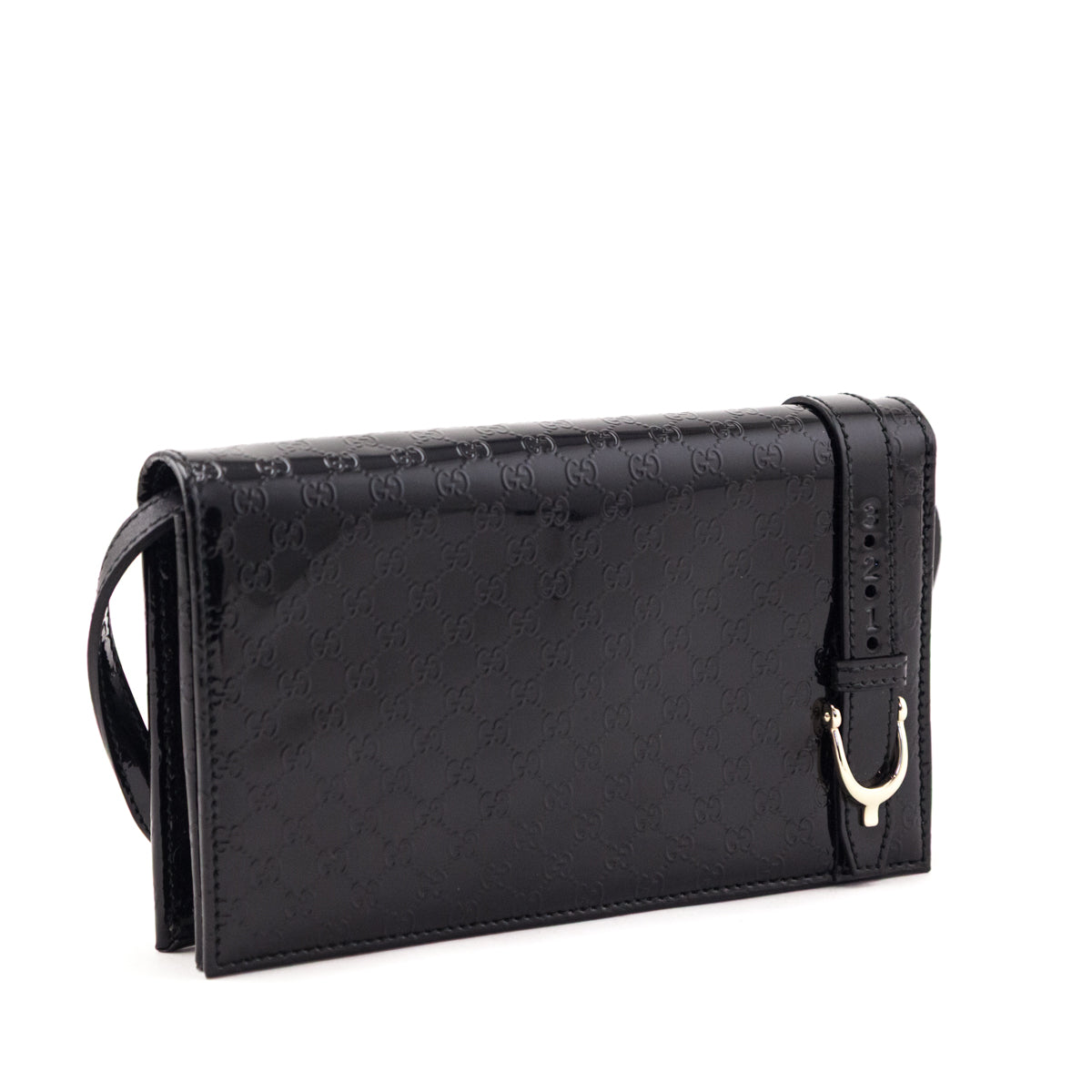 Gucci Black Patent Microguccissima Crossbody Wallet - Love that Bag etc - Preowned Authentic Designer Handbags Preloved Fashions