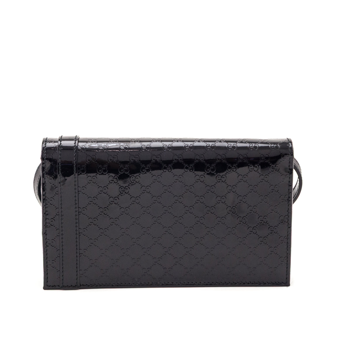 Gucci Black Patent Microguccissima Crossbody Wallet - Love that Bag etc - Preowned Authentic Designer Handbags Preloved Fashions