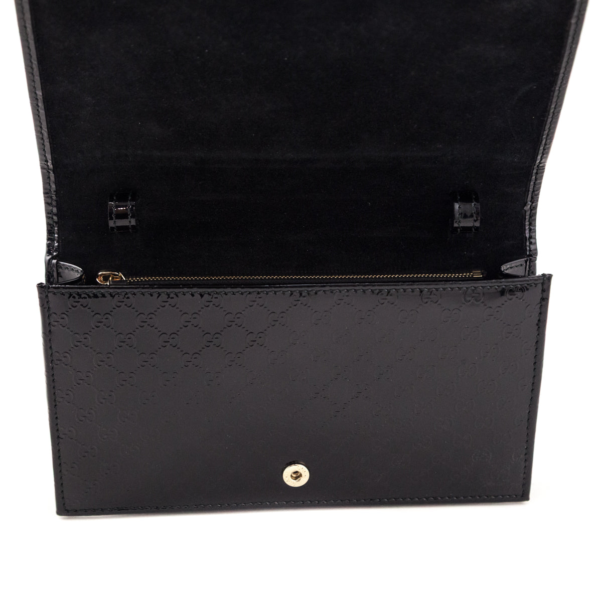 Gucci Black Patent Microguccissima Crossbody Wallet - Love that Bag etc - Preowned Authentic Designer Handbags Preloved Fashions