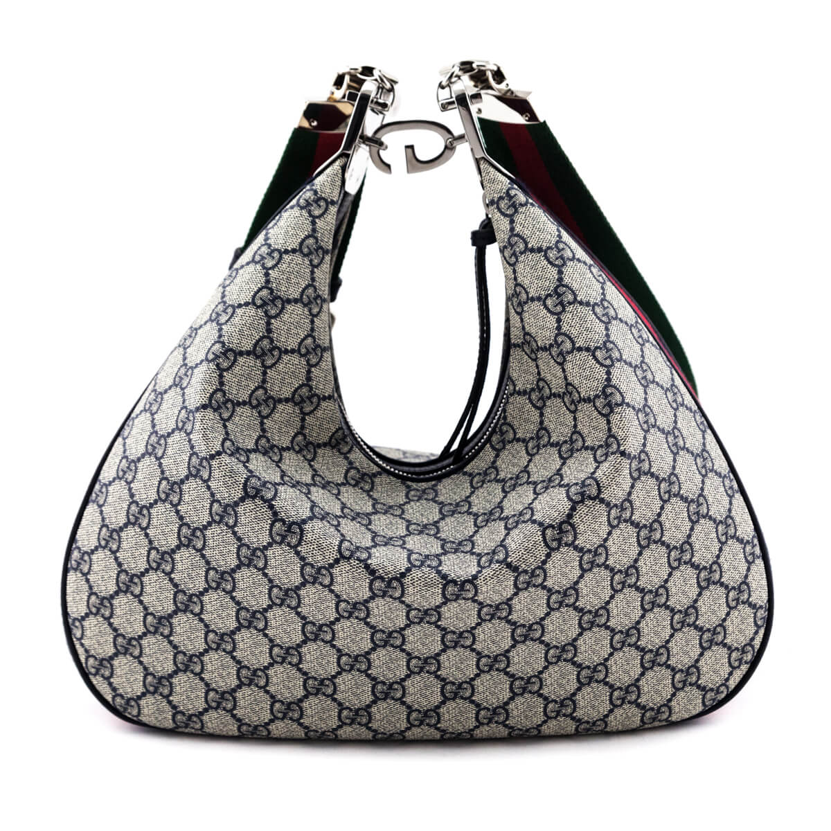 Gucci Blue Beige GG Supreme Large Attache Bag - Love that Bag etc - Preowned Authentic Designer Handbags Preloved Fashions