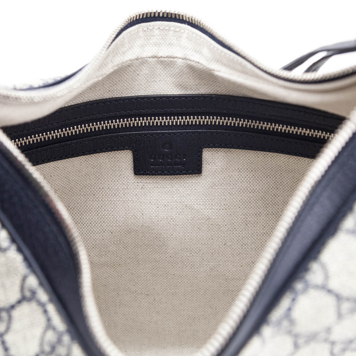 Gucci Blue Beige GG Supreme Large Attache Bag - Love that Bag etc - Preowned Authentic Designer Handbags Preloved Fashions