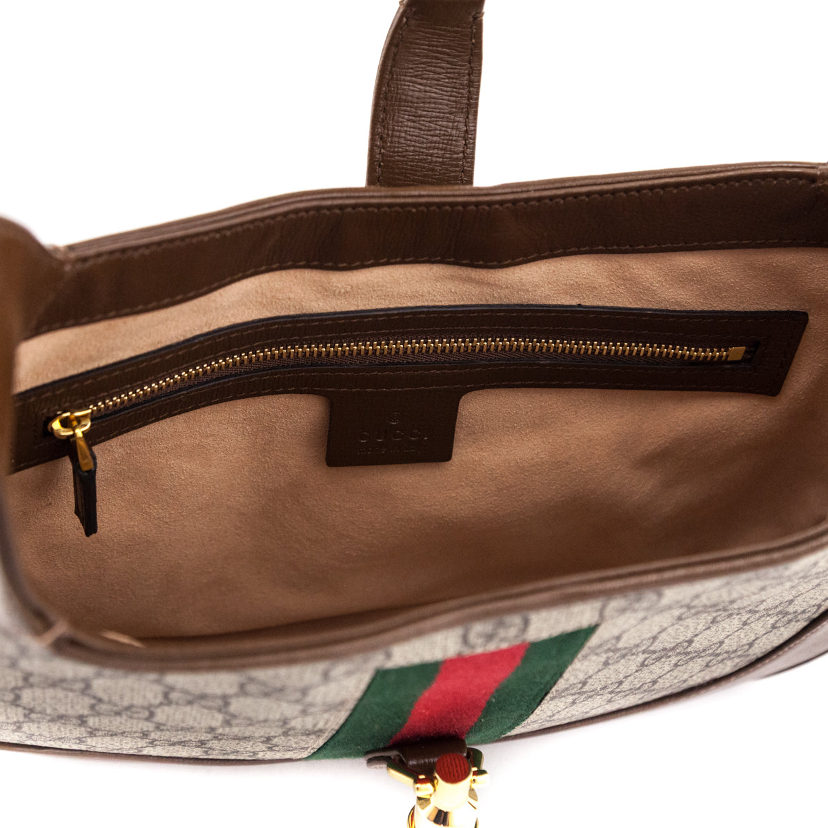 Gucci Brown GG Supreme Monogram Web Small Jackie 1961 Hobo - Love that Bag etc - Preowned Authentic Designer Handbags Preloved Fashions