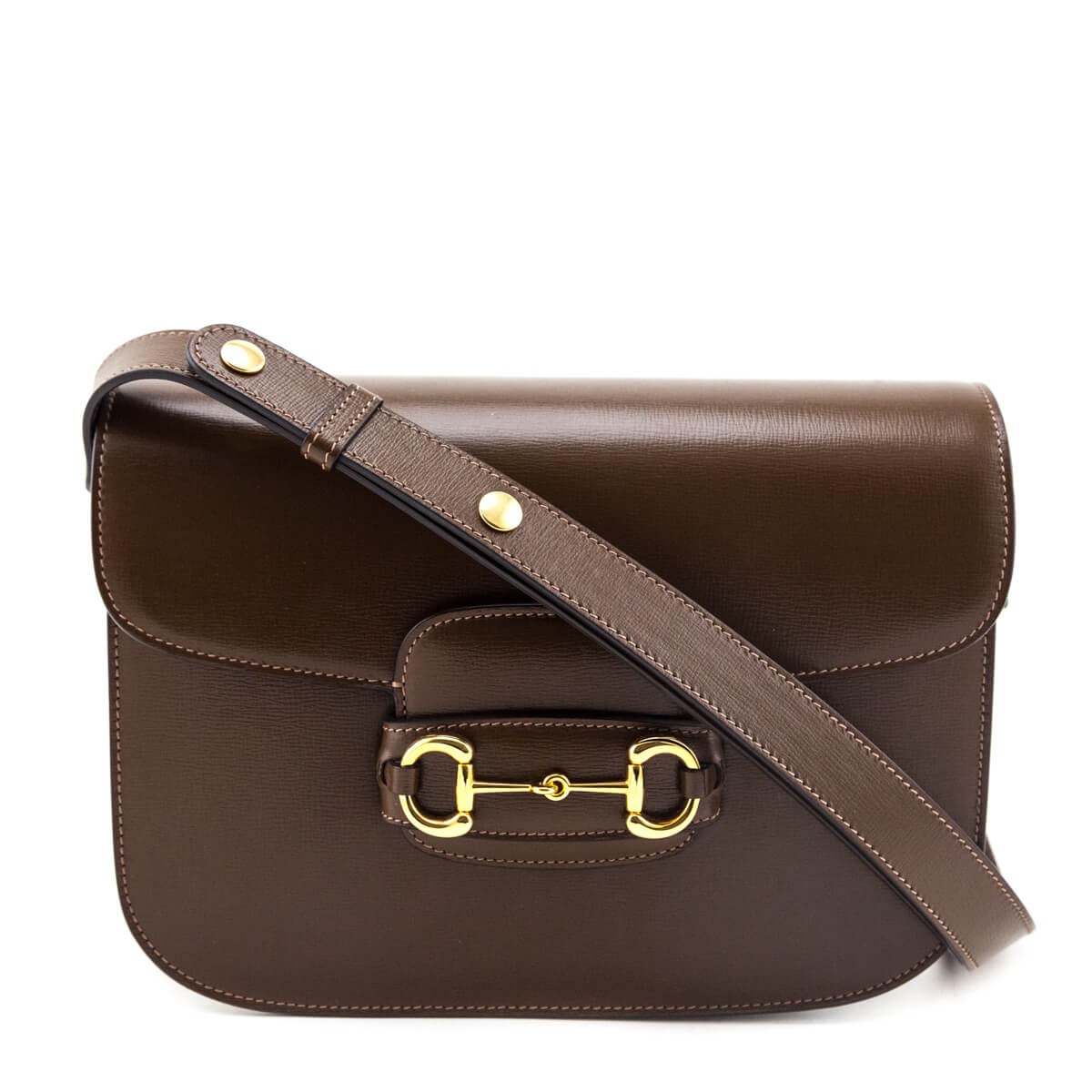 Gucci Brown Sugar Azalea Calfskin Horsebit 1955 Shoulder Bag - Love that Bag etc - Preowned Authentic Designer Handbags Preloved Fashions