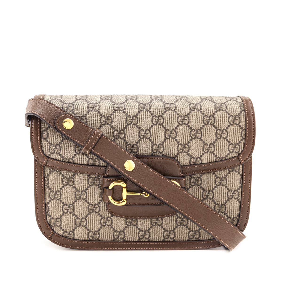 Gucci GG Supreme Monogram Horsebit 1955 Shoulder Bag - Love that Bag etc - Preowned Authentic Designer Handbags Preloved Fashions