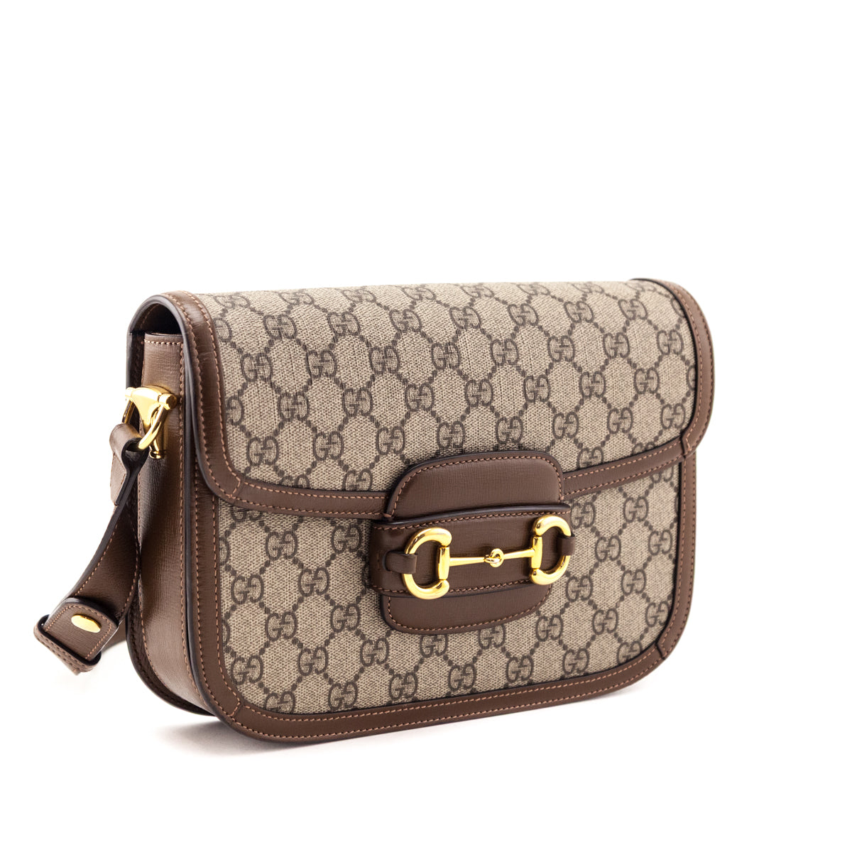 Gucci GG Supreme Monogram Horsebit 1955 Shoulder Bag - Love that Bag etc - Preowned Authentic Designer Handbags Preloved Fashions