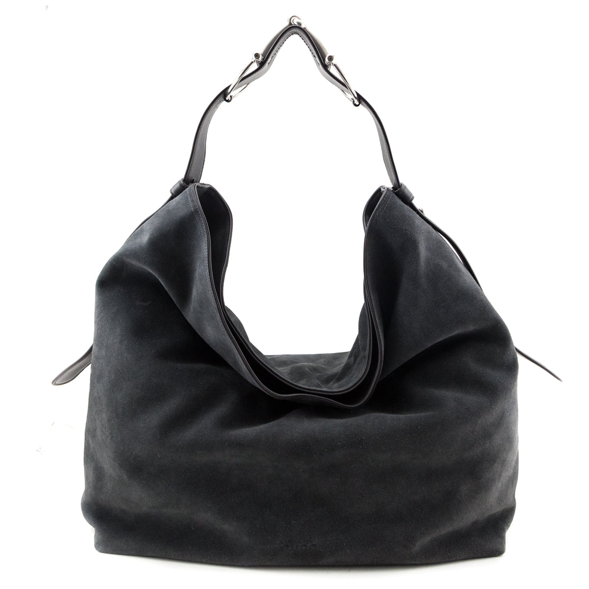 Gucci Grey Suede Beatrix Horsebit Large Tote Bag - Love that Bag etc - Preowned Authentic Designer Handbags Preloved Fashions