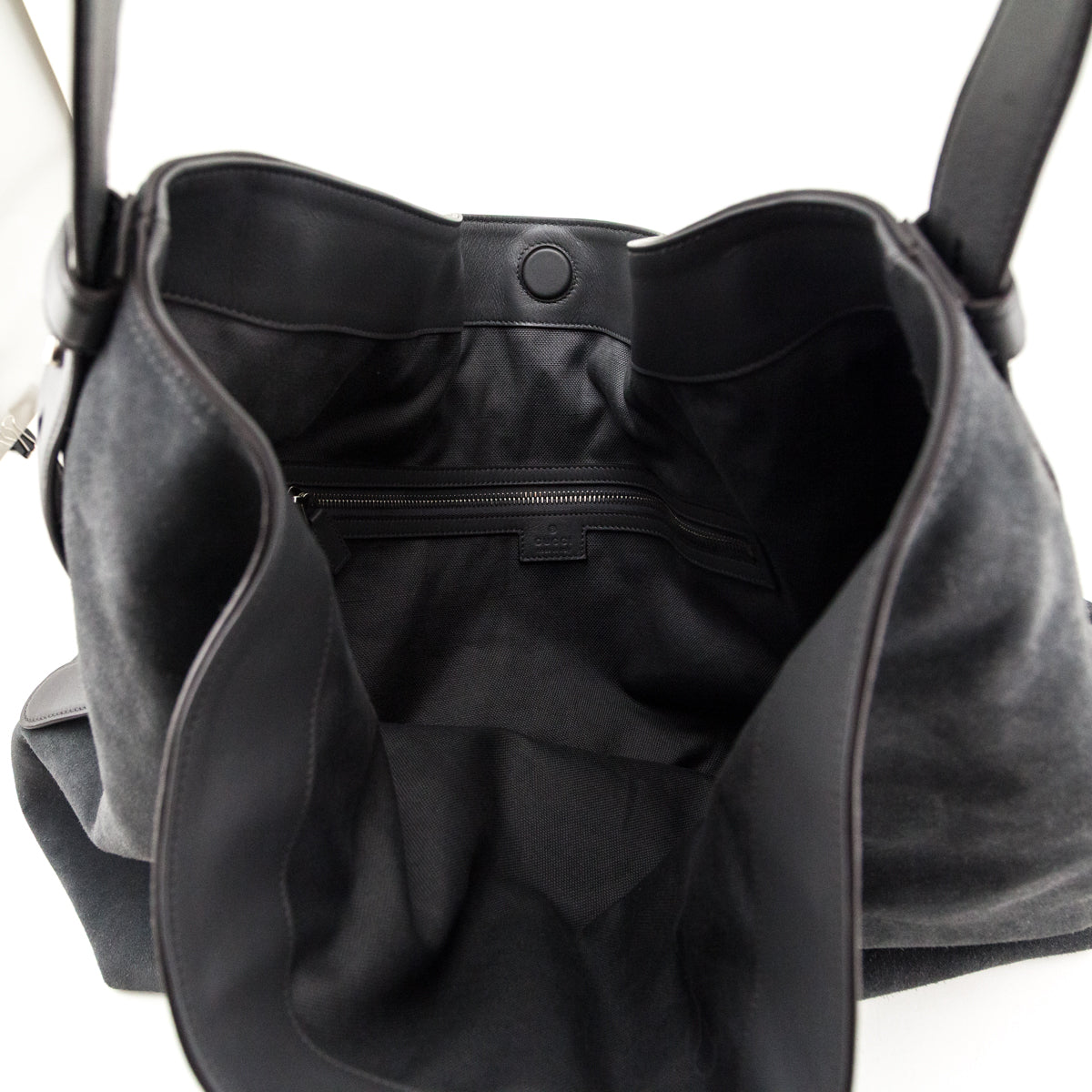 Gucci Grey Suede Beatrix Horsebit Large Tote Bag - Love that Bag etc - Preowned Authentic Designer Handbags Preloved Fashions
